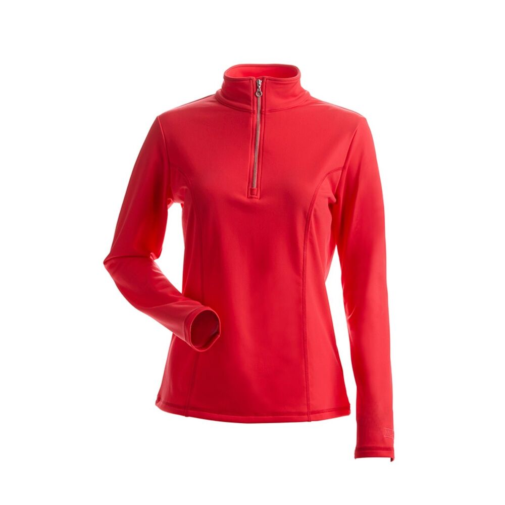 NILS Robin Base Layer Top Red Womens XL 1/4 Zip Ski Performance Stretch